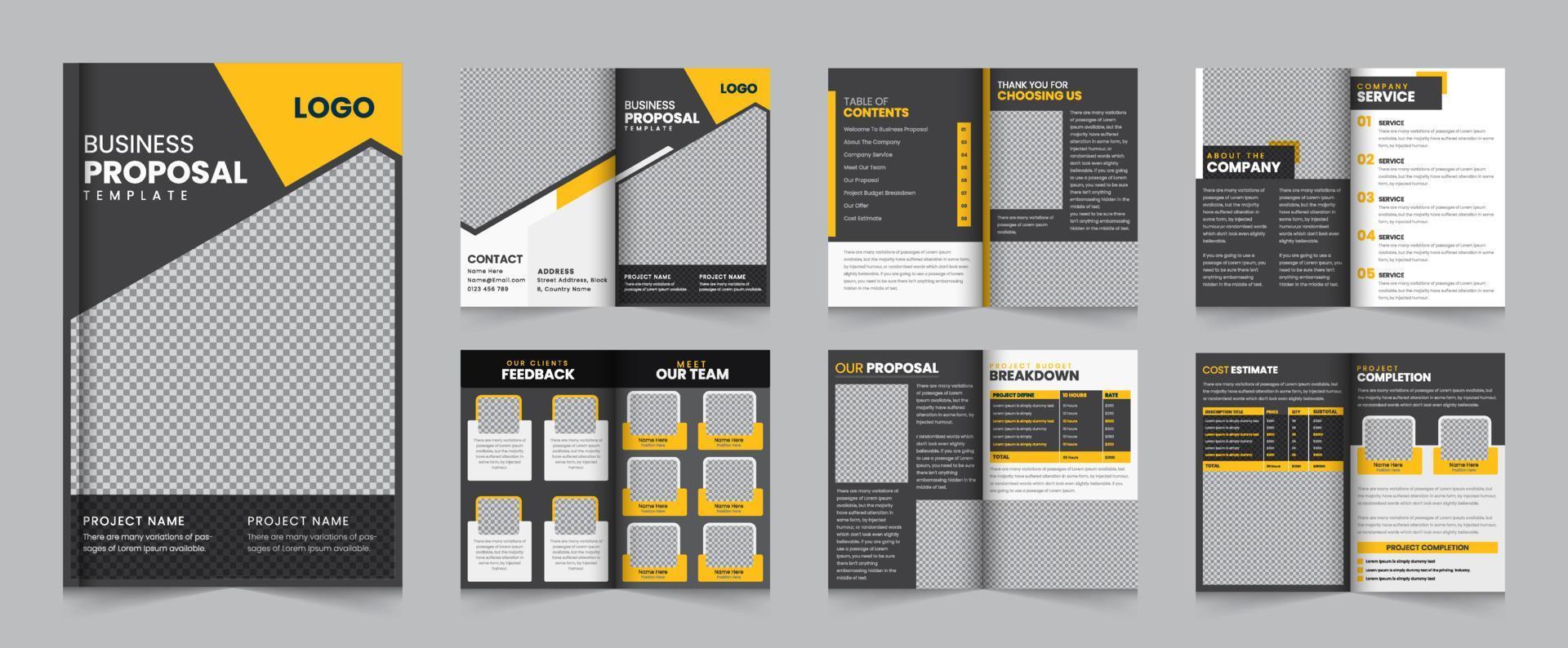 Business Proposal Brochure Layout or Business Proposal Design vector
