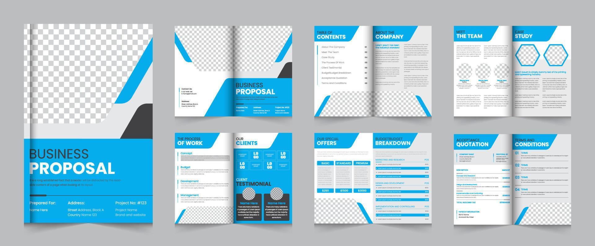 Business Proposal Layout Brochure Template or Business Proposal Design vector