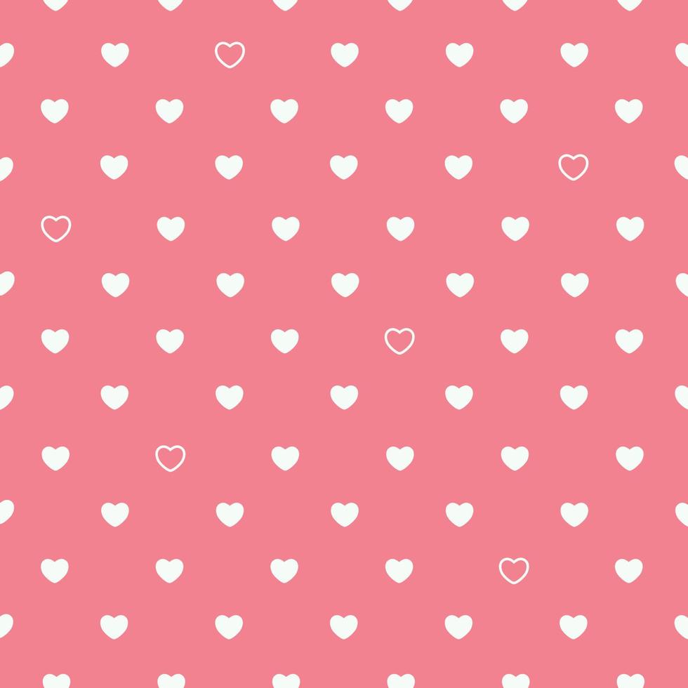 patrón romántico. pequeños corazones blancos sobre un fondo rosa. lindo fondo transparente. día de San Valentín. vector