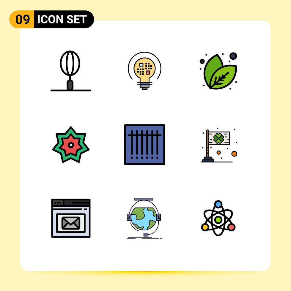 paquete de iconos de vector de stock de 9 signos y símbolos de línea para elementos de diseño de vector editables islam del mes de la hoja de ramadán de código