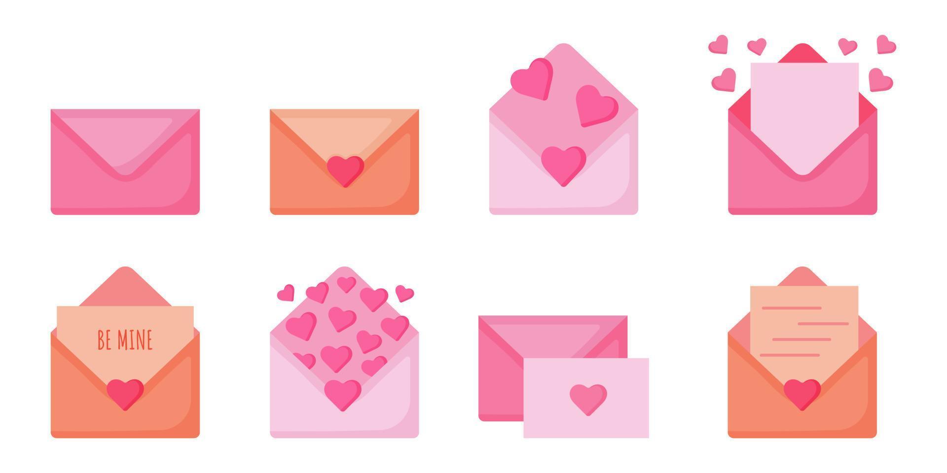 Love letters set vector