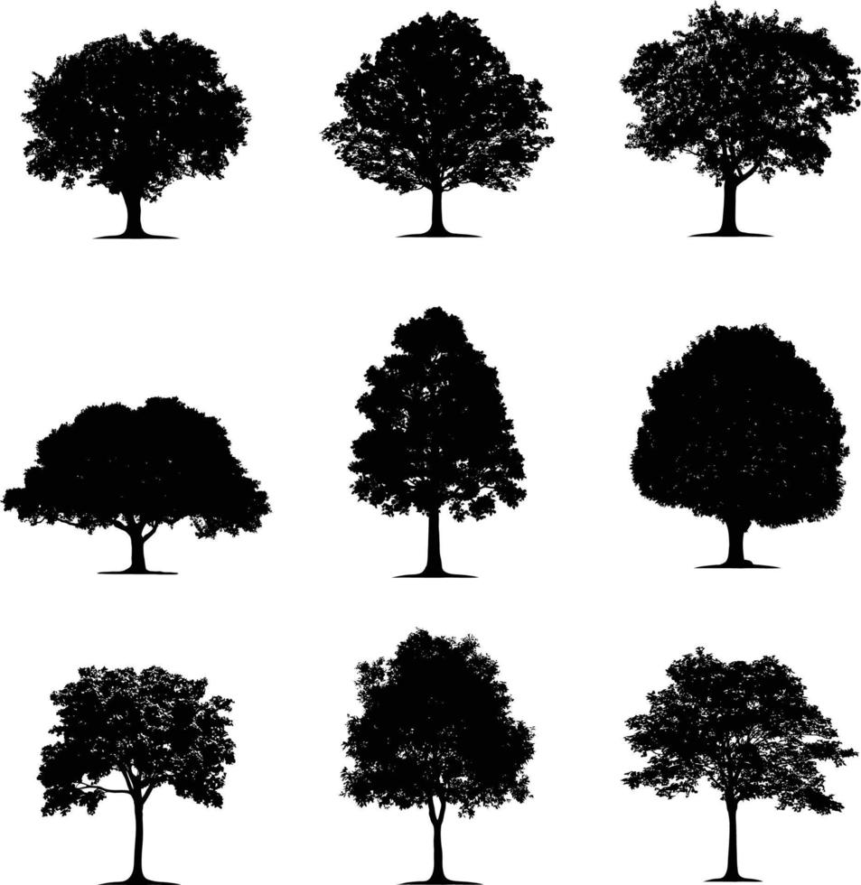 A collection of trees for artwork compositions and backgrounds vector