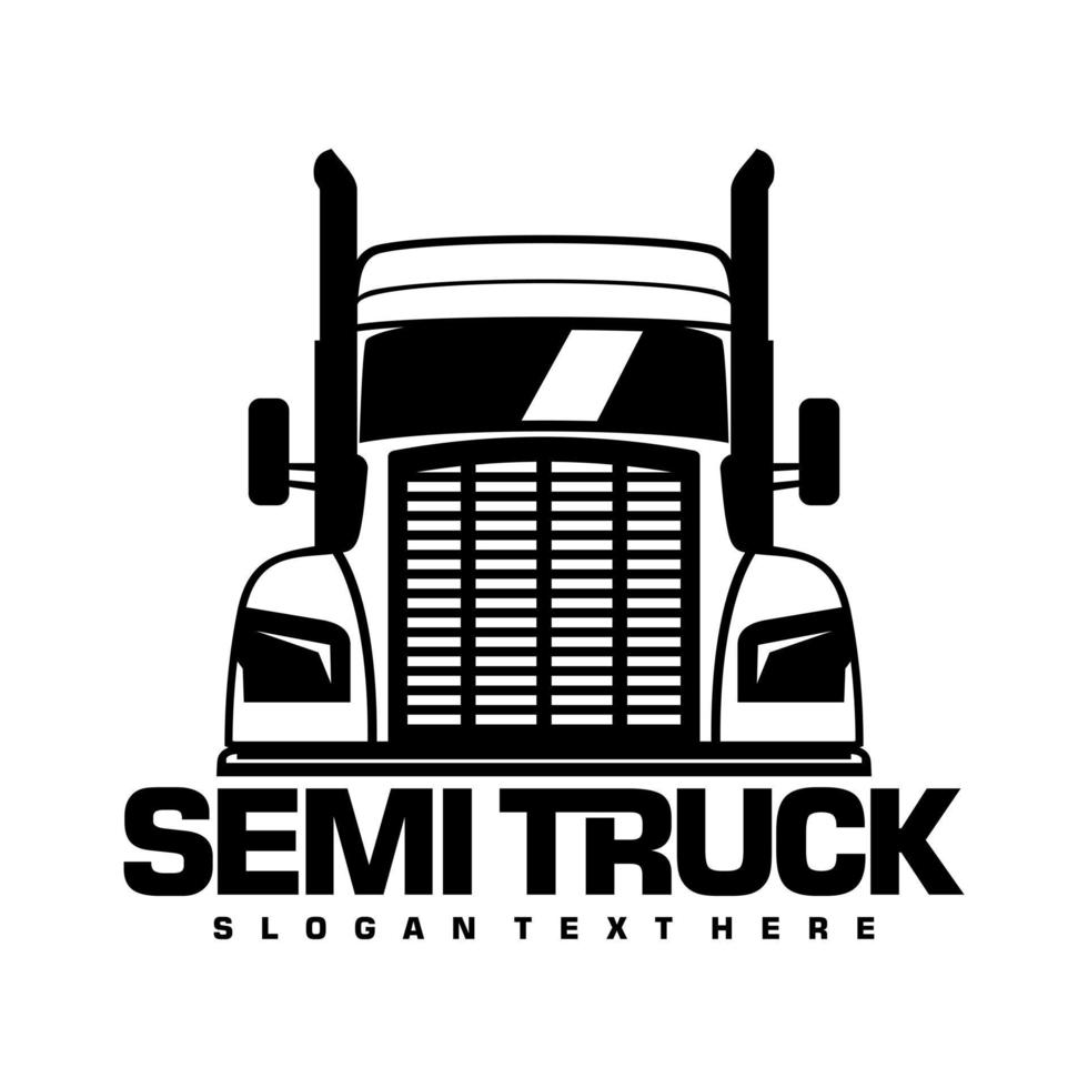 semi truck logo design vector