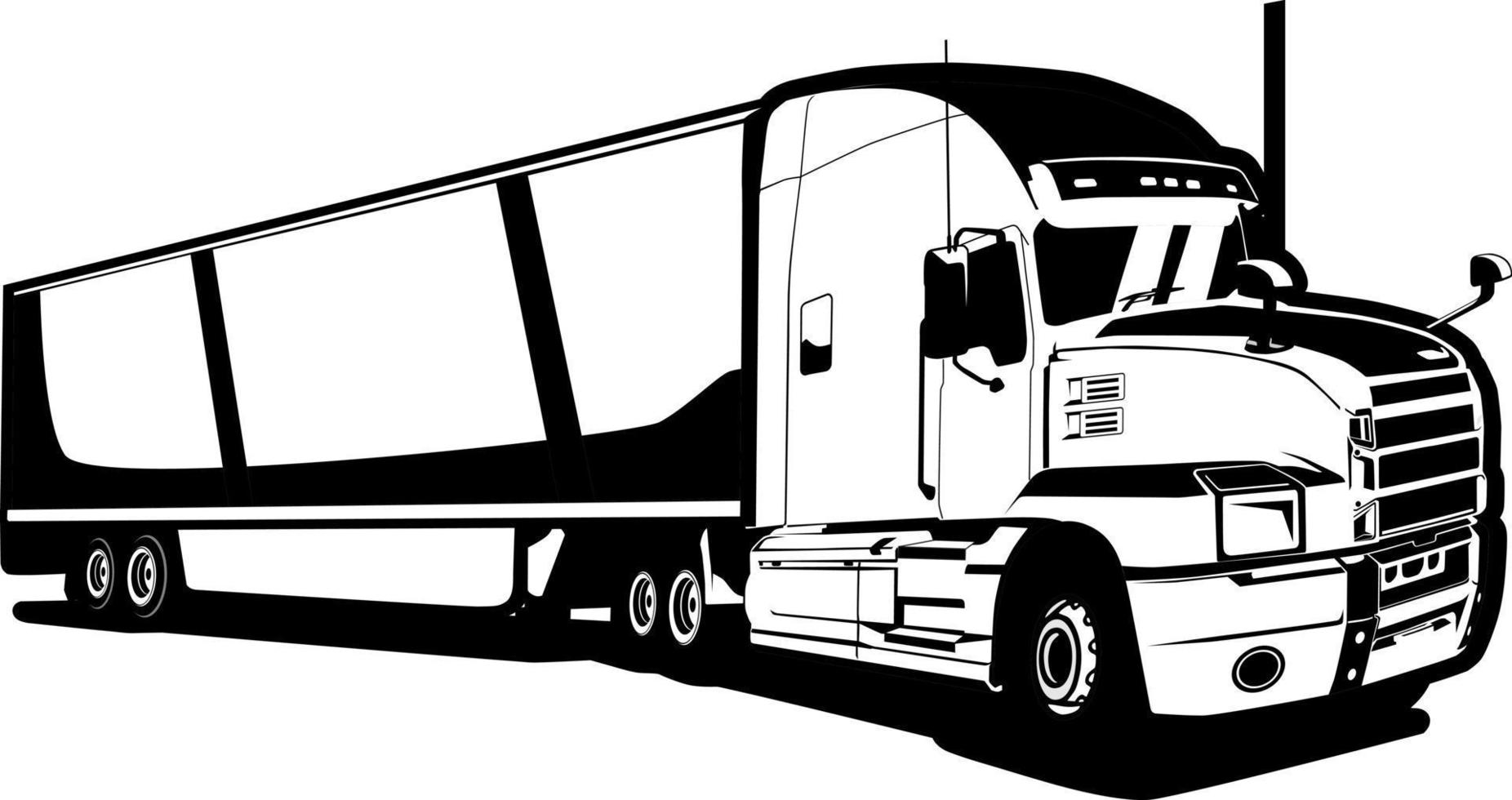 semi truck logo design vector