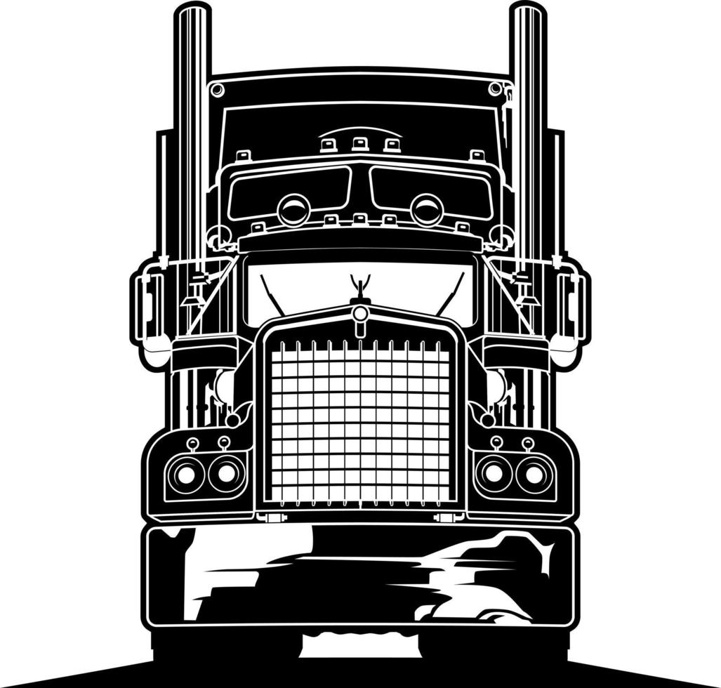 semi truck logo design vector