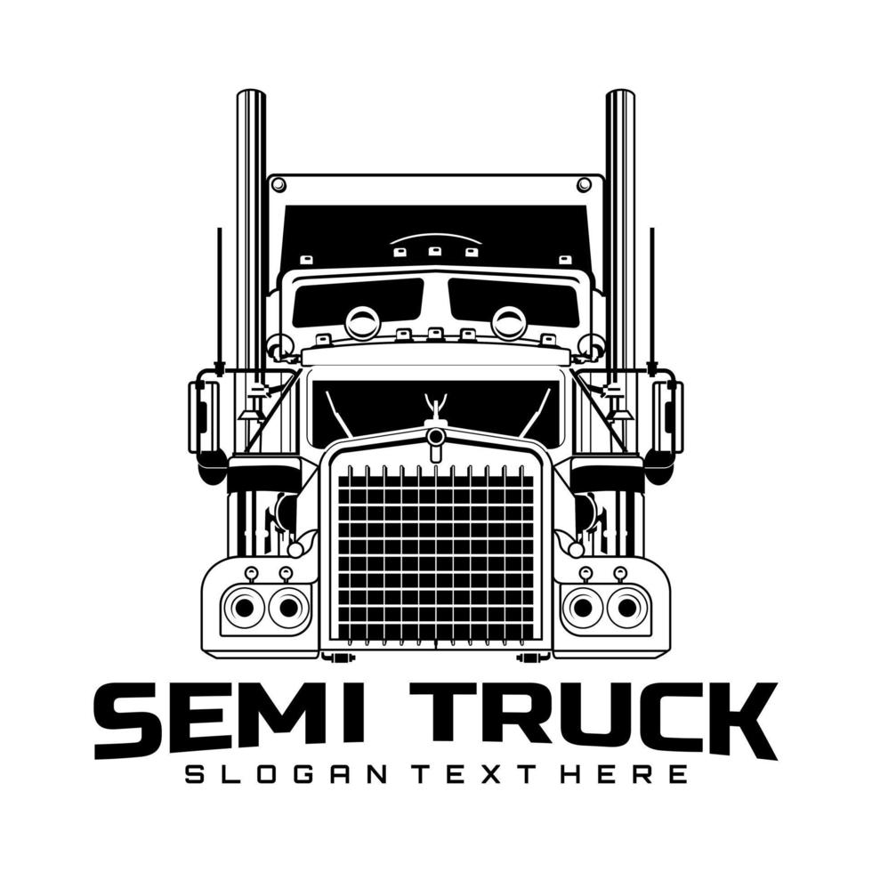 semi truck logo design vector