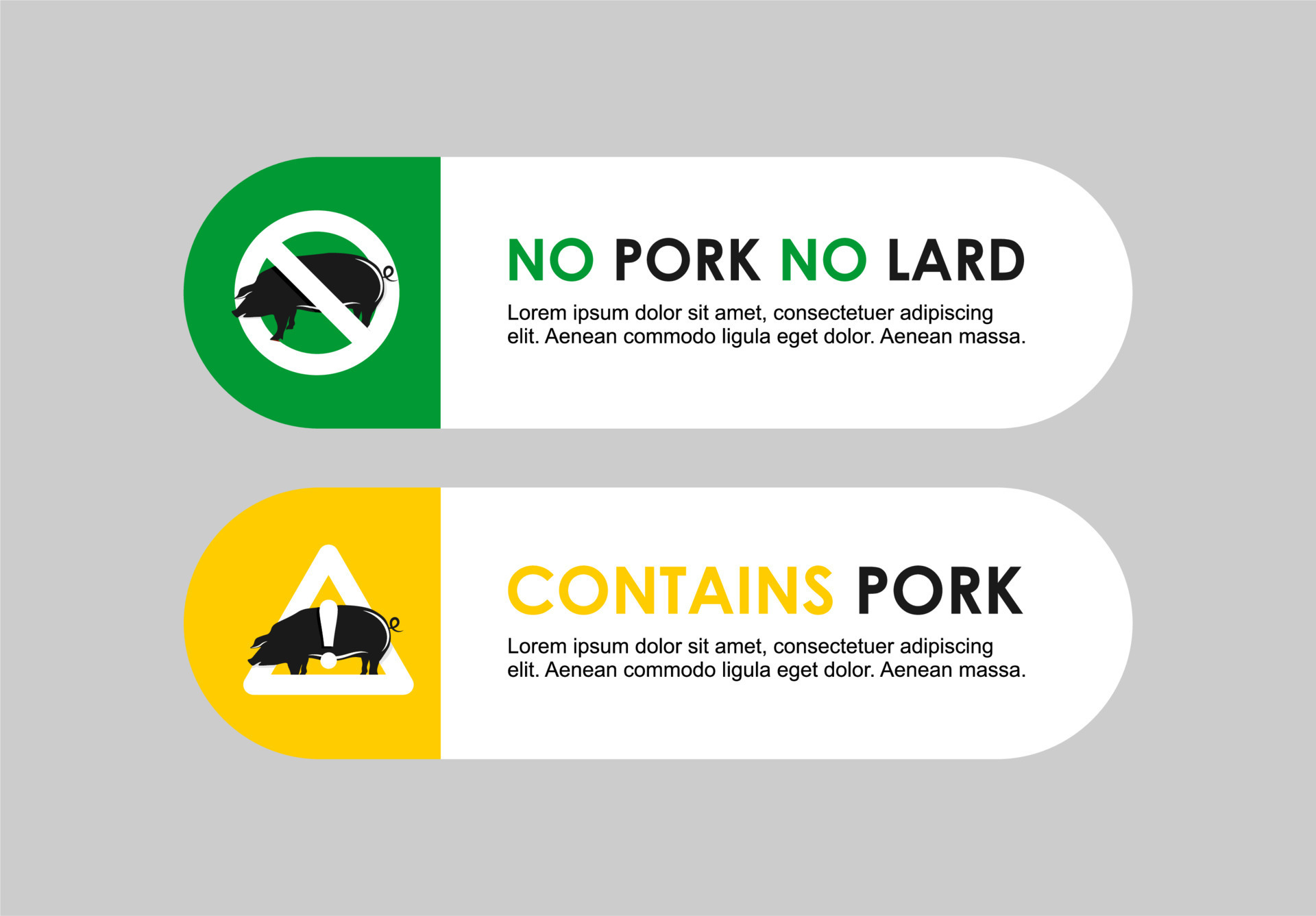 no pork no lard label and contains pork food label collection 16723817