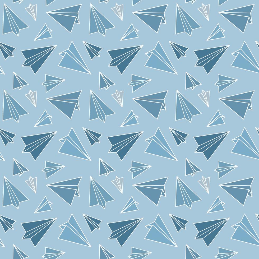 Paper plane seamless pattern for decoration vector