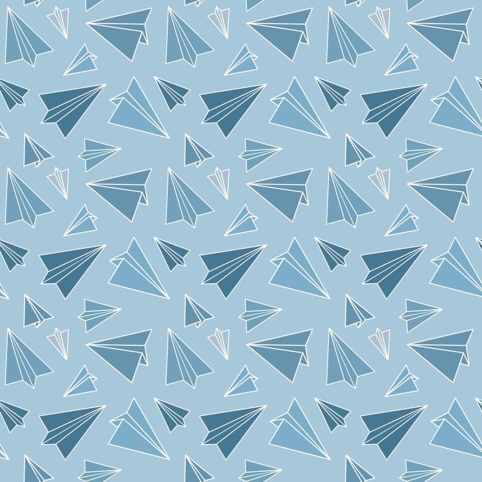 Paper plane seamless pattern for decoration vector