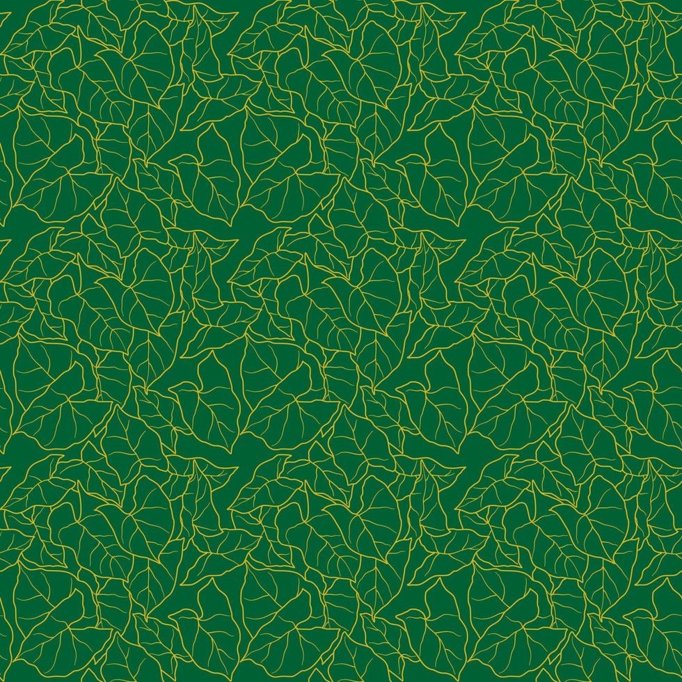 Luxury golden leaves pattern for textile, print, decoration vector