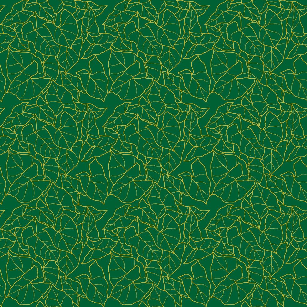 patrón de hojas doradas de lujo para textiles, estampados, decoración vector