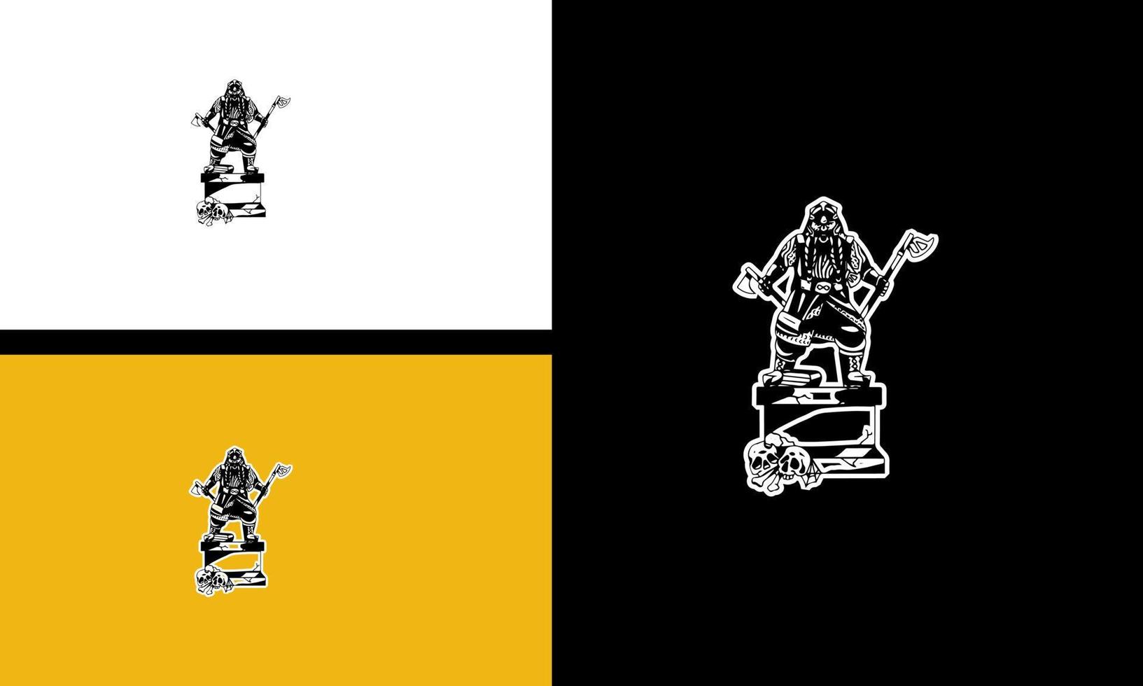 robot and hold sword vector outline design