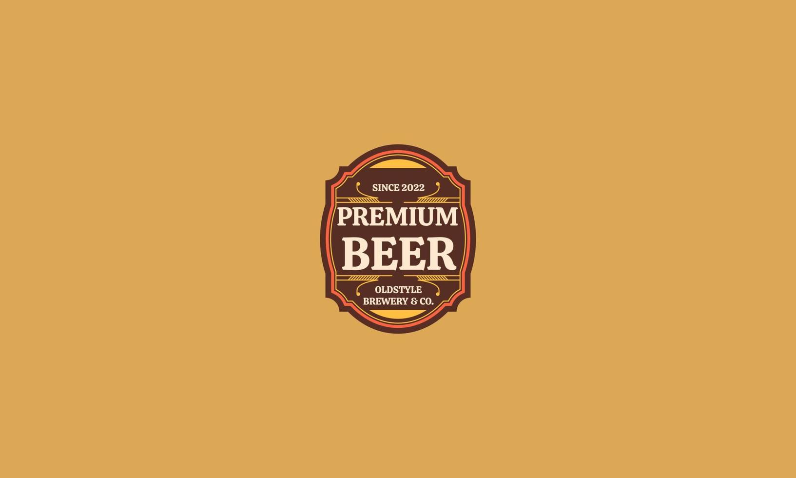 Plantilla de logotipo de cerveza original ilustración vectorial diseño plano vector