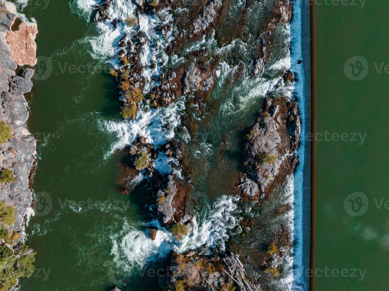 Aerial view of the water fall that the city of Idaho Falls, ID USA is named after. photo