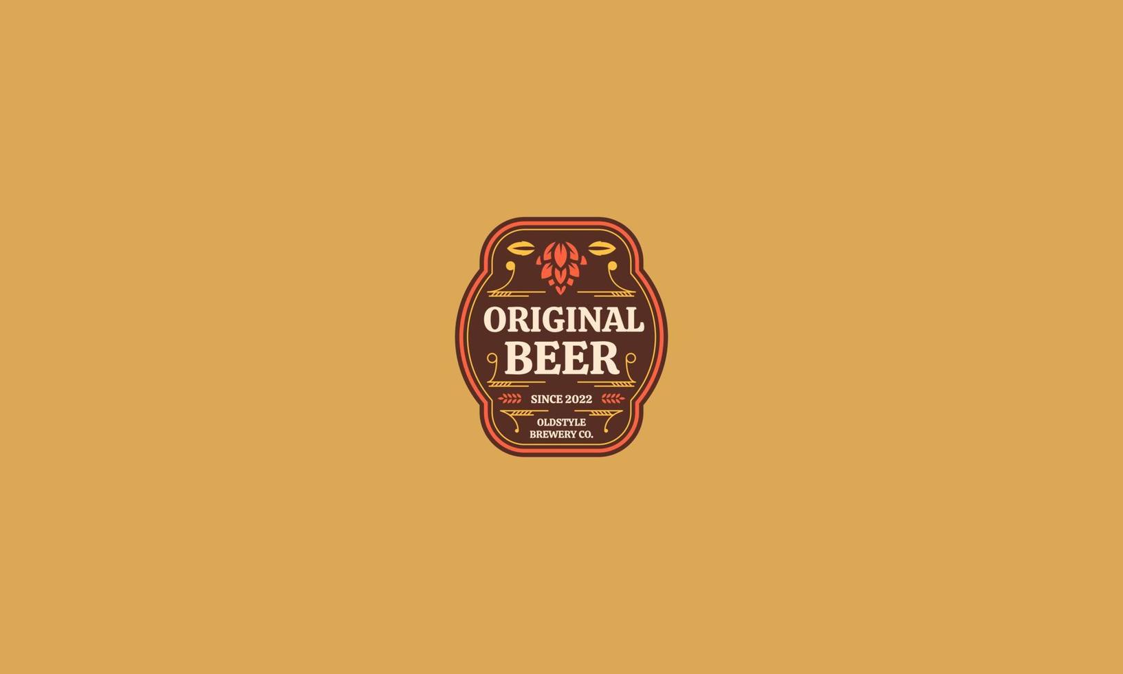 Plantilla de logotipo de cerveza original ilustración vectorial diseño plano vector