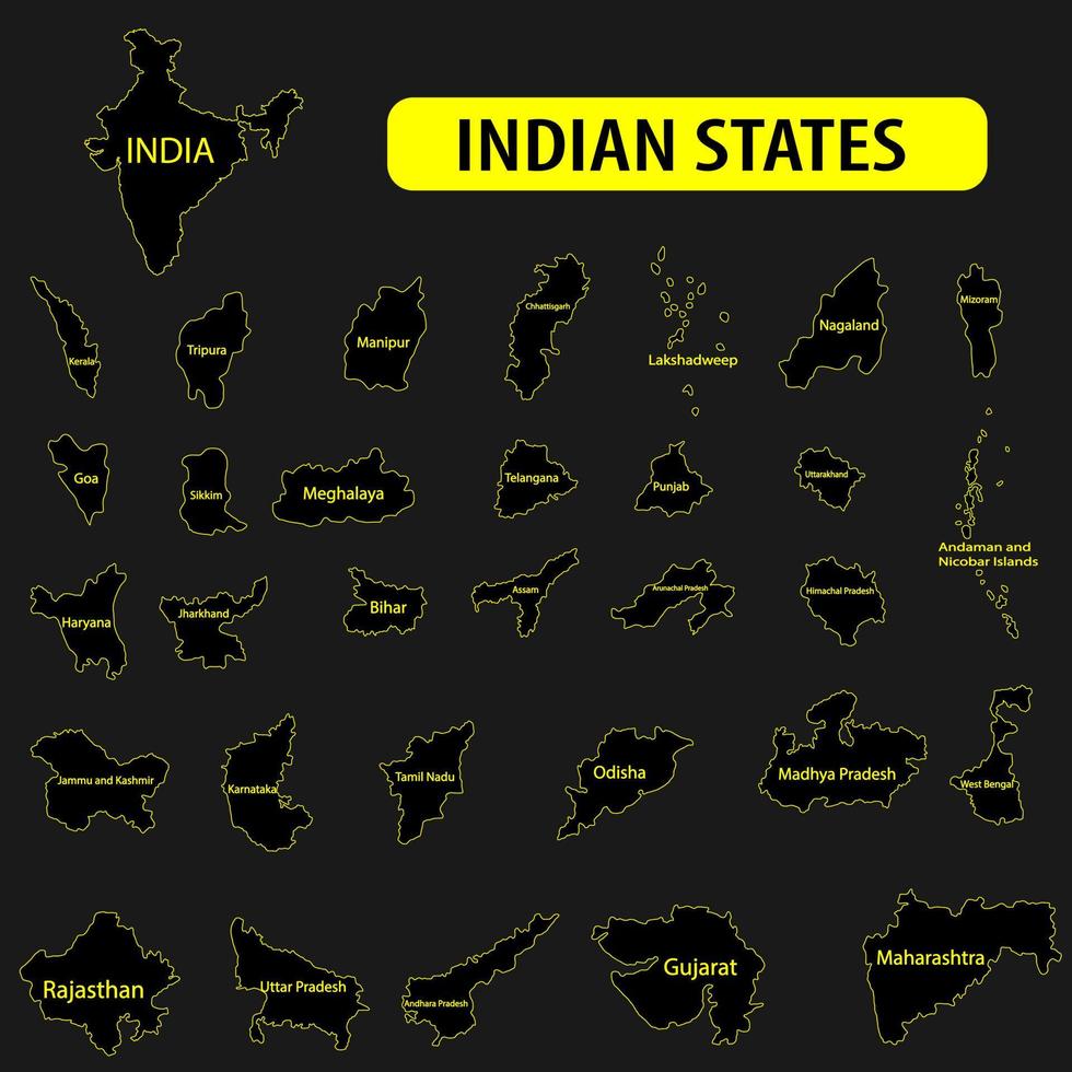 illustration of indian states you can customize as you wish. vector