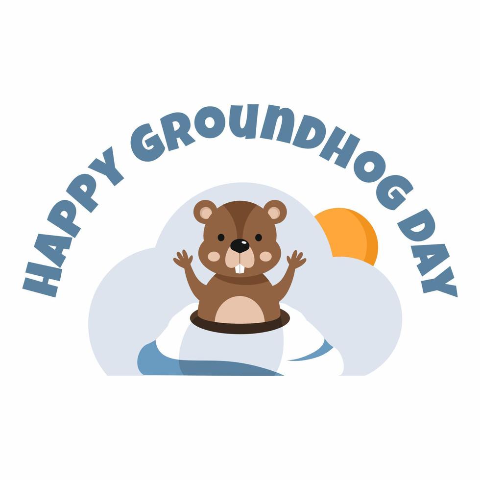 Happy groundhog Day. Banner for the holiday. February 2. vector