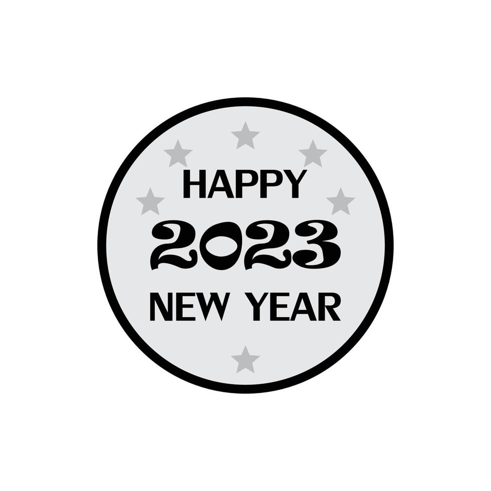 Happy New Year logo text design. 2023 number design template vector