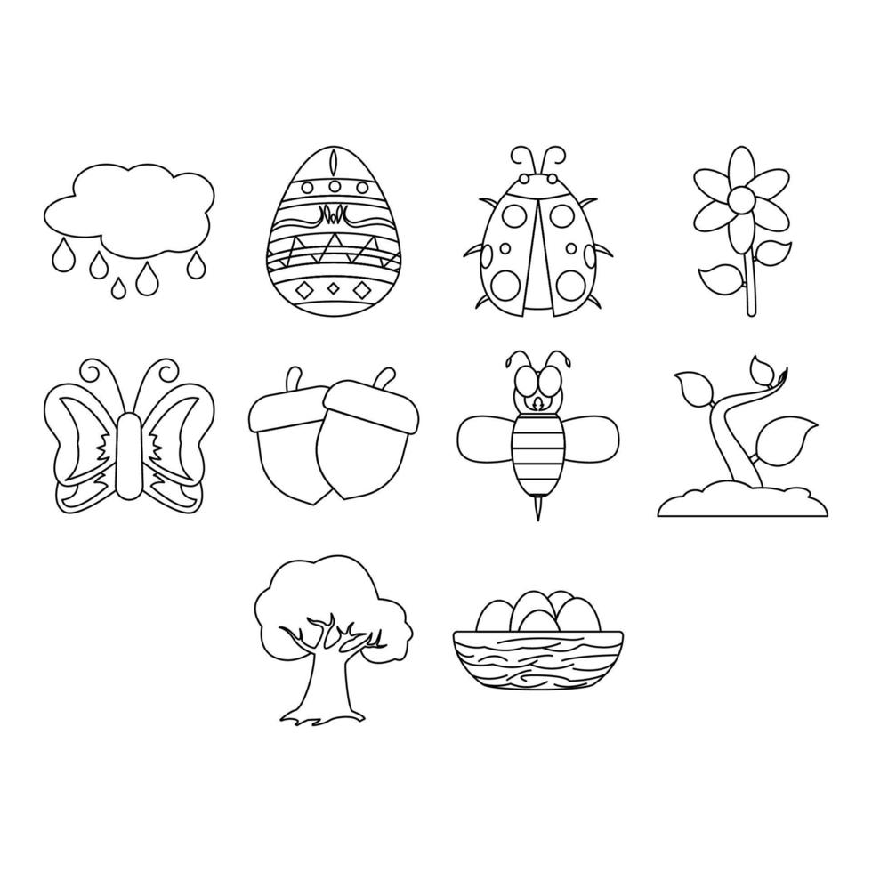 spring season icon set 16724307 Vector Art at Vecteezy
