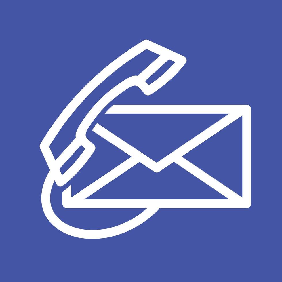 Email or Call Line Color Background Icon vector