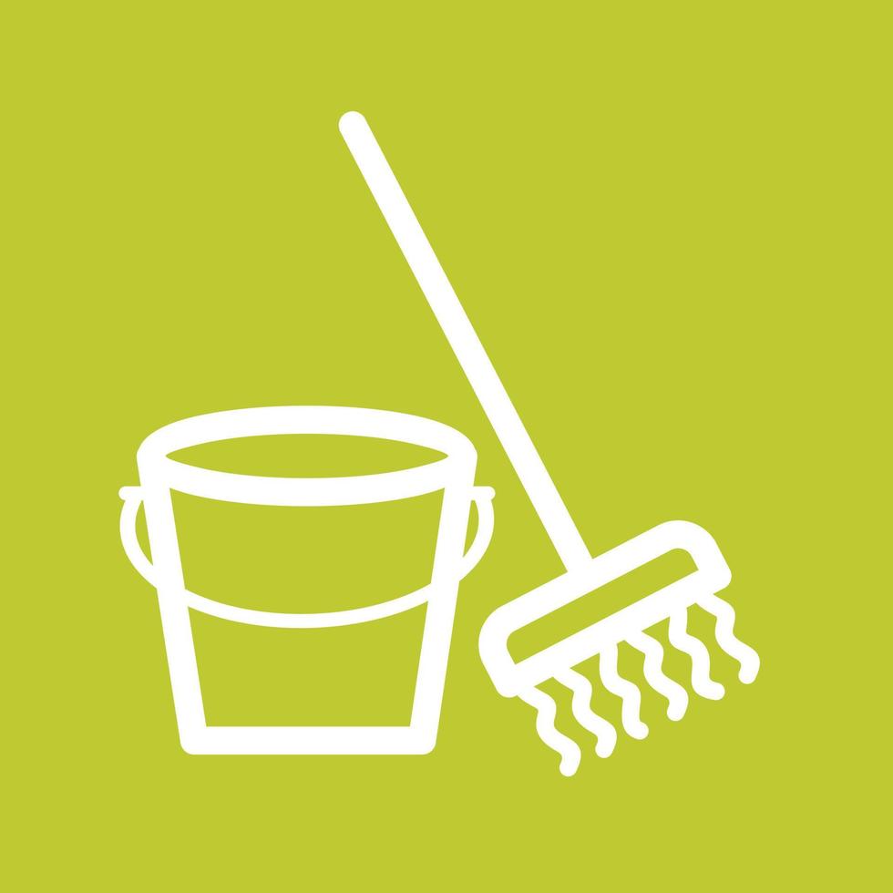 Mopping Line Color Background Icon vector