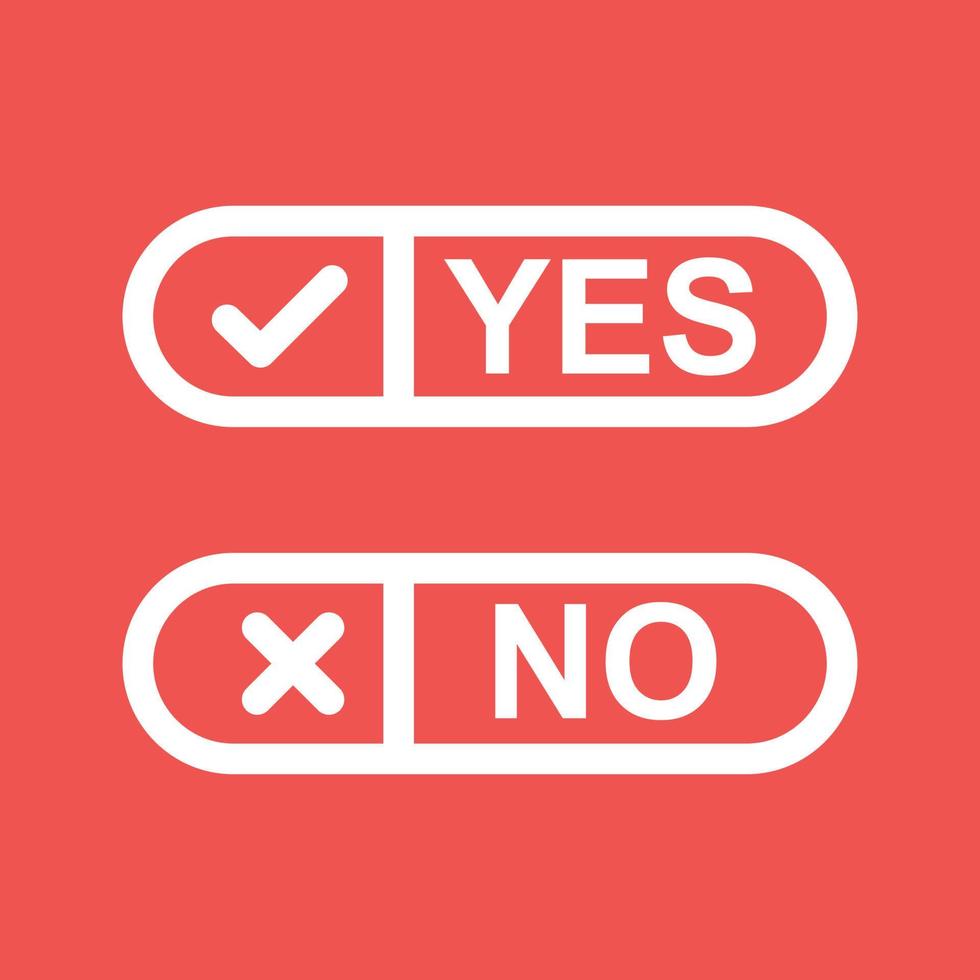 Yes No Option Line Color Background Icon vector