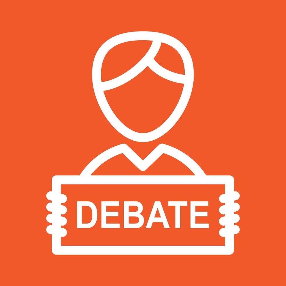 Debate Line Color Background Icon vector