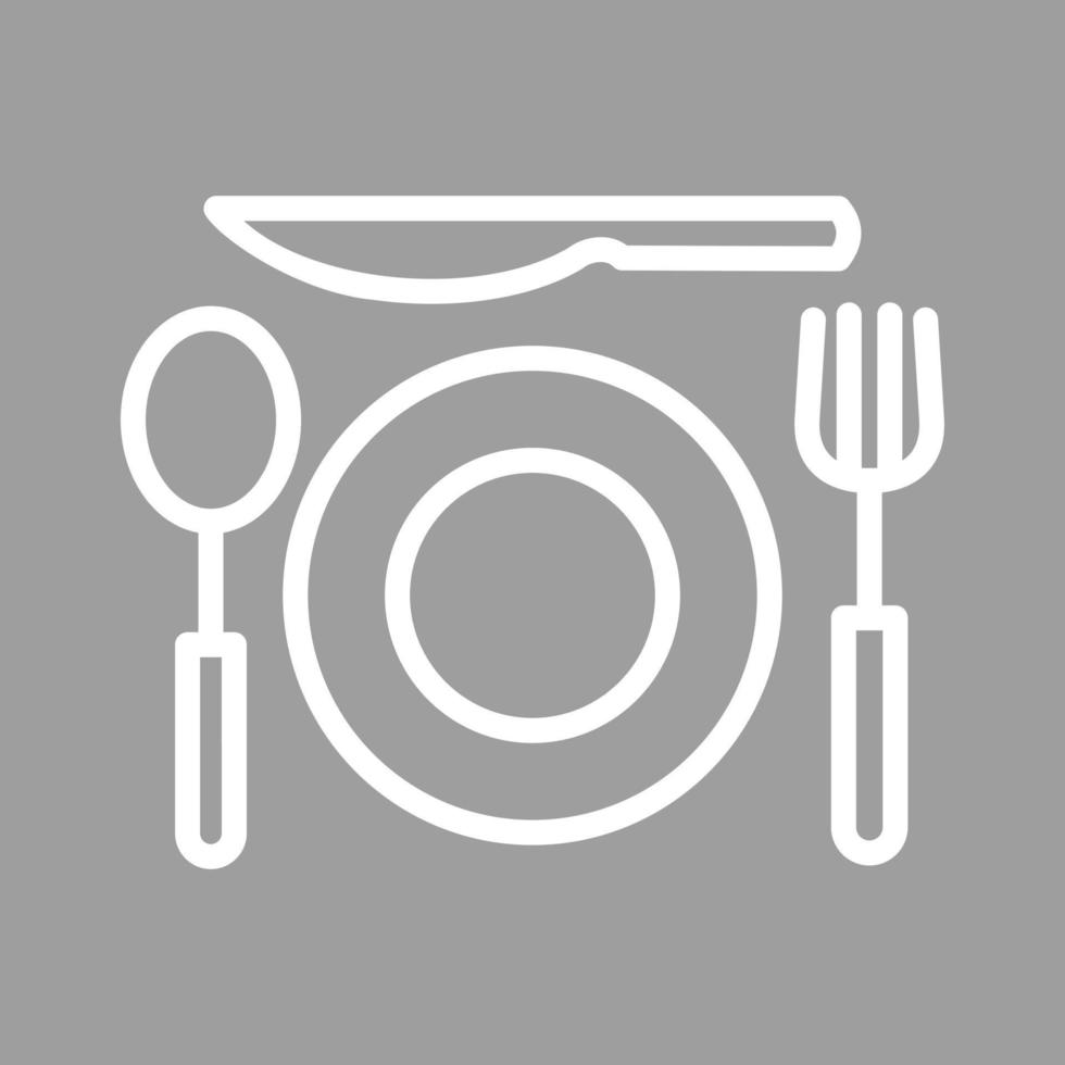 icono de fondo de color de línea de comida de dos platos vector