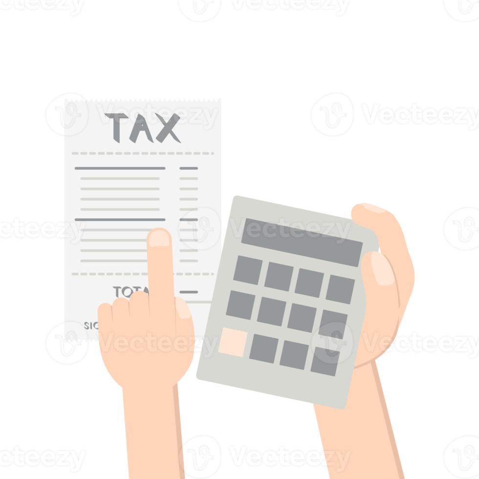 hand compare calc result counting tax from paper png