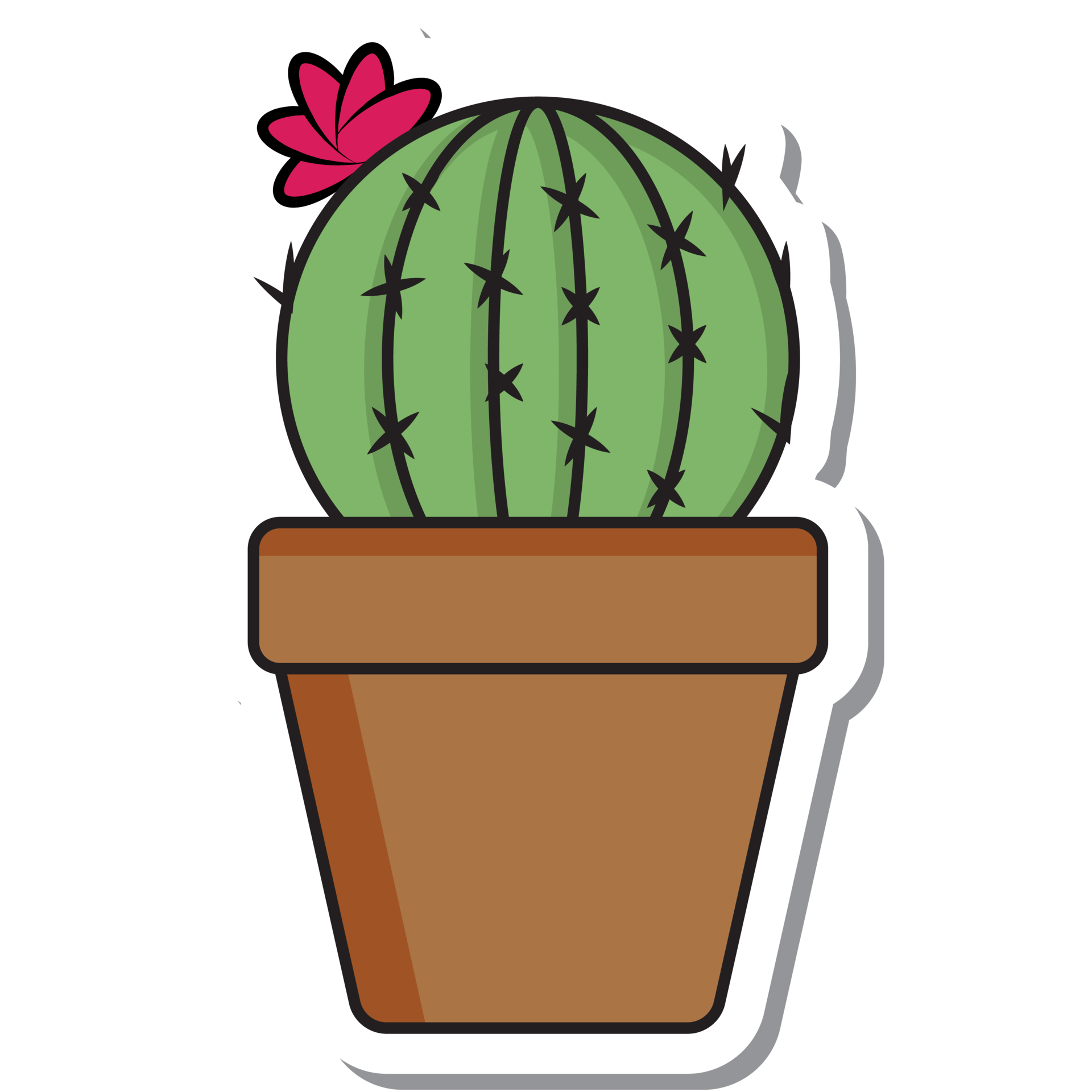 Free Aesthetic Sticker Cactus Plan Collection 16725378 PNG with ...