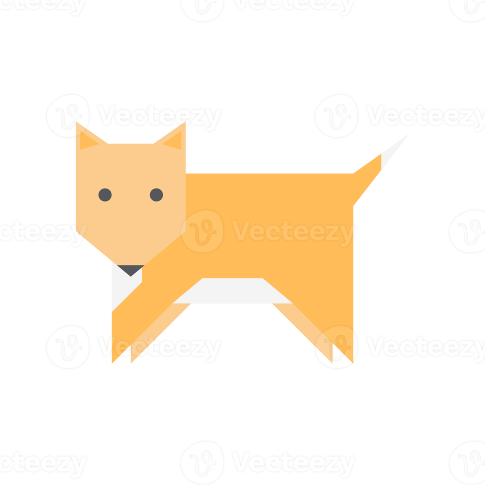 Cute Fox animal kingdom mammal flat design png