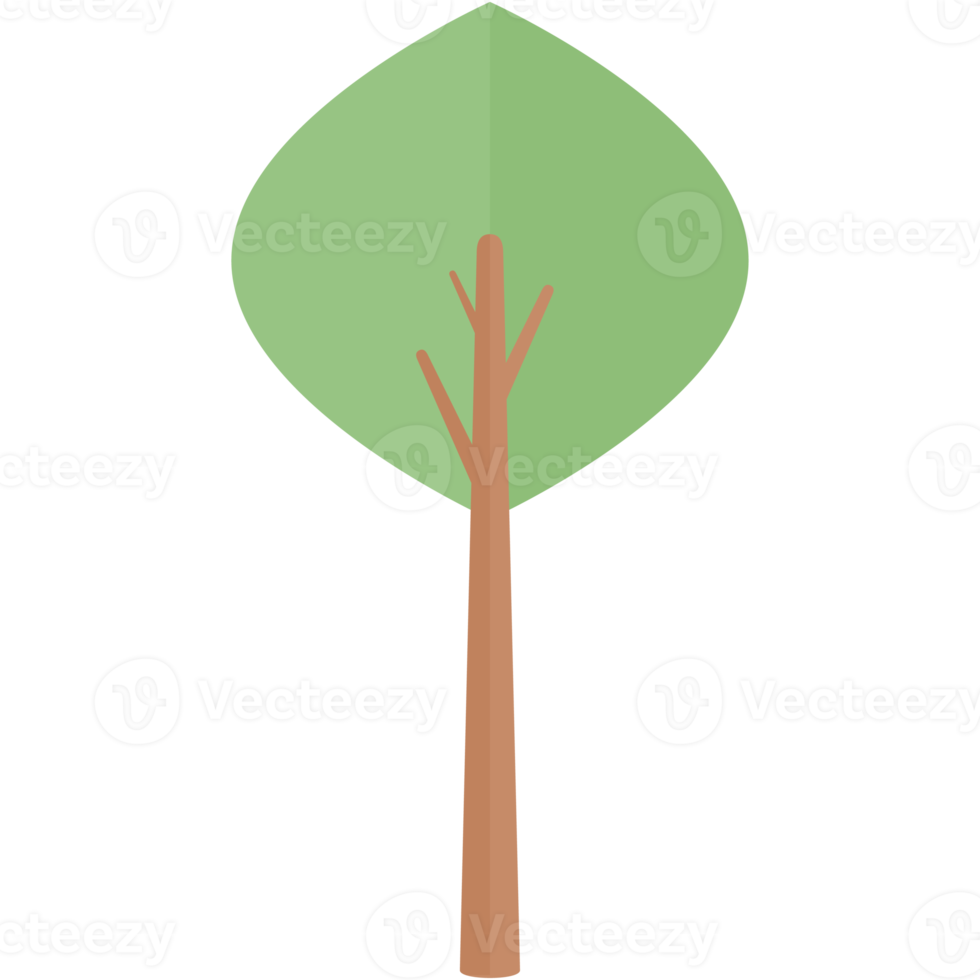 Flat Tree Nature Aesthetic Collection Set png