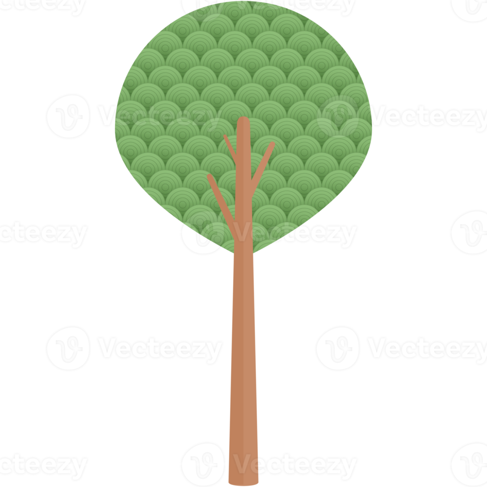 Flat Circle Themed Tree Nature Aesthetic Collection Set png