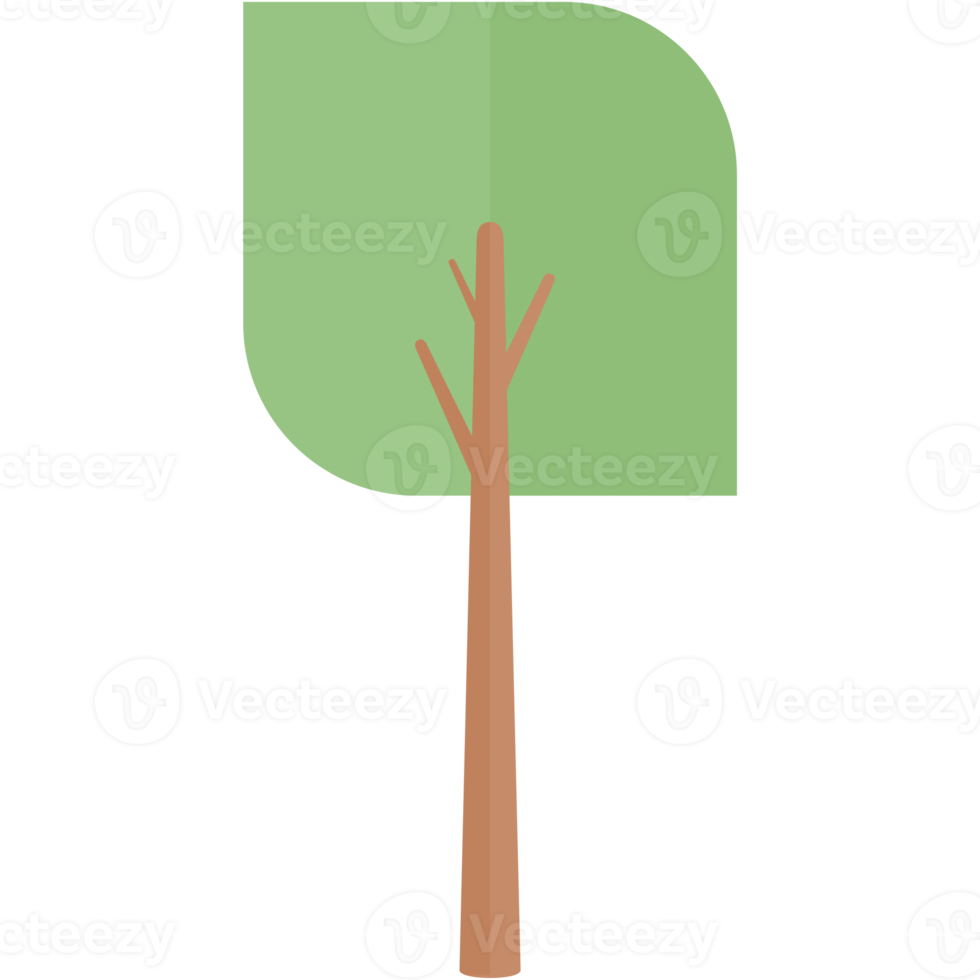 Flat Tree Nature Aesthetic Collection Set png