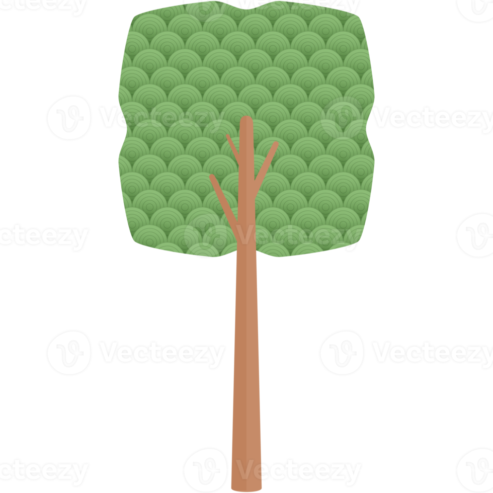 Flat Circle Themed Tree Nature Aesthetic Collection Set png