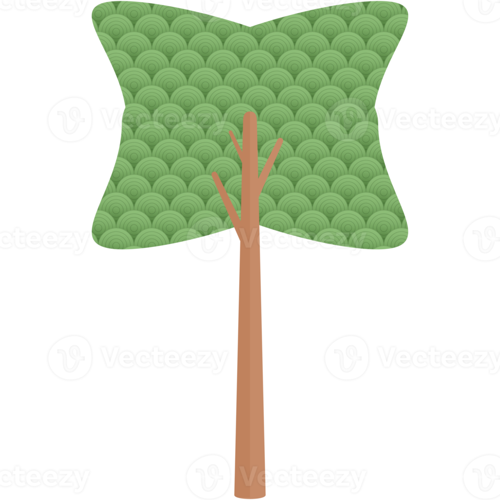 Flat Circle Themed Tree Nature Aesthetic Collection Set png