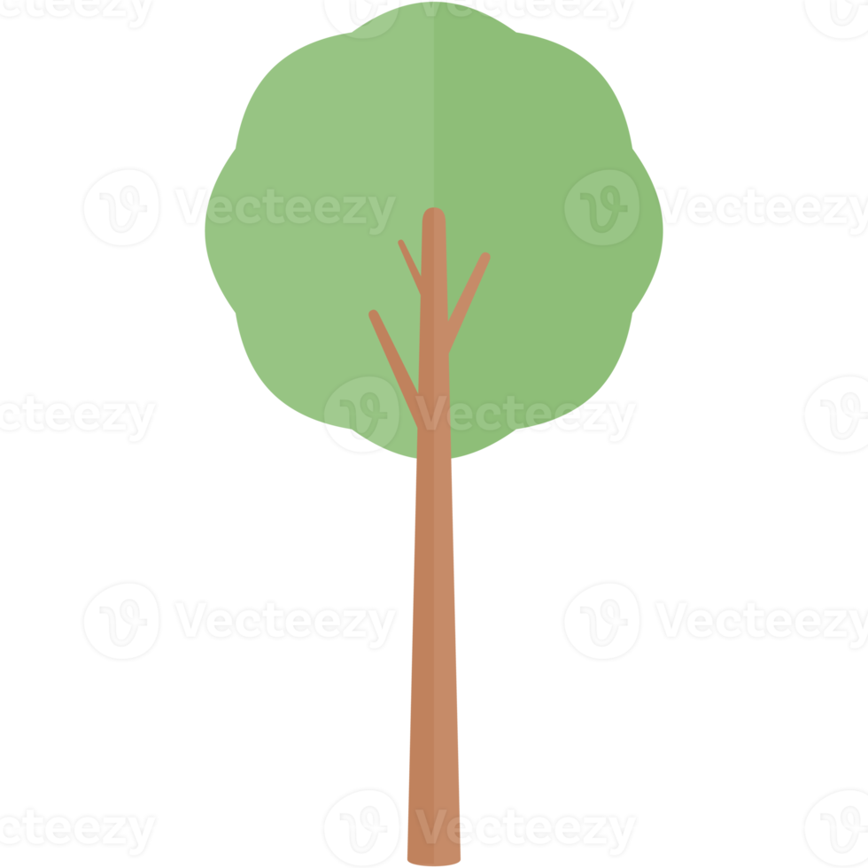Flat Tree Nature Aesthetic Collection Set png