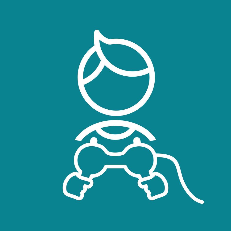 Playing Video Game Line Color Background Icon vector