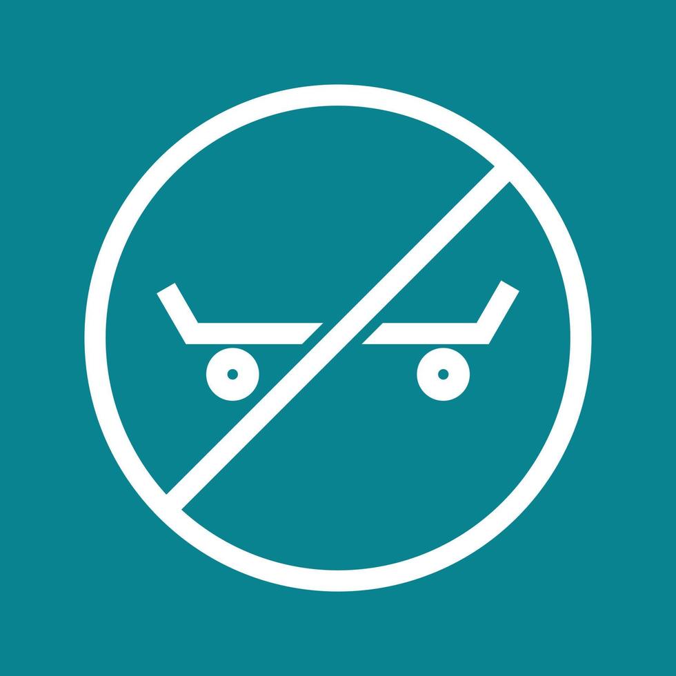 No Skating Line Color Background Icon vector