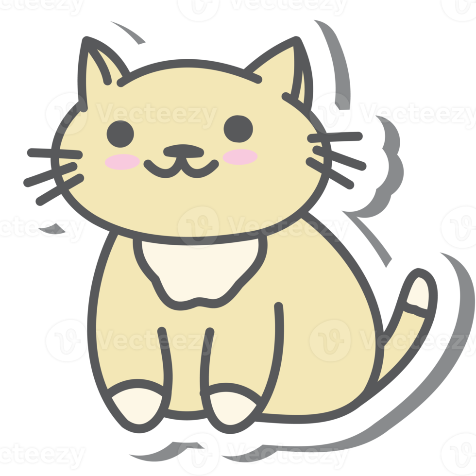 Aesthetic Cat Sticker Various Poses png