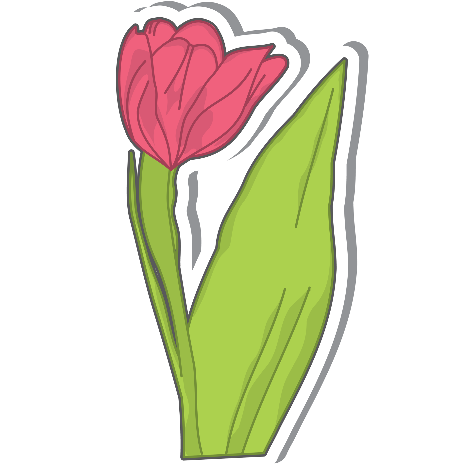 aesthetic-cute-sticker-red-tulip-flowers-bullet-journal-16725714-png