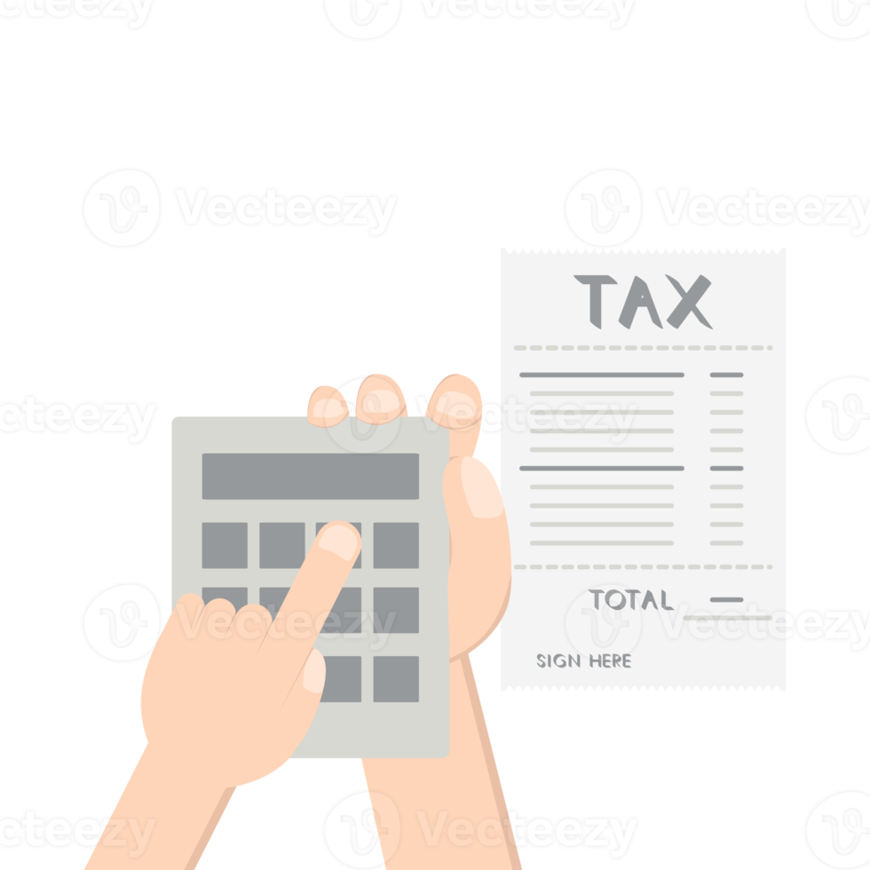 hand pressing calc counting tax paper png