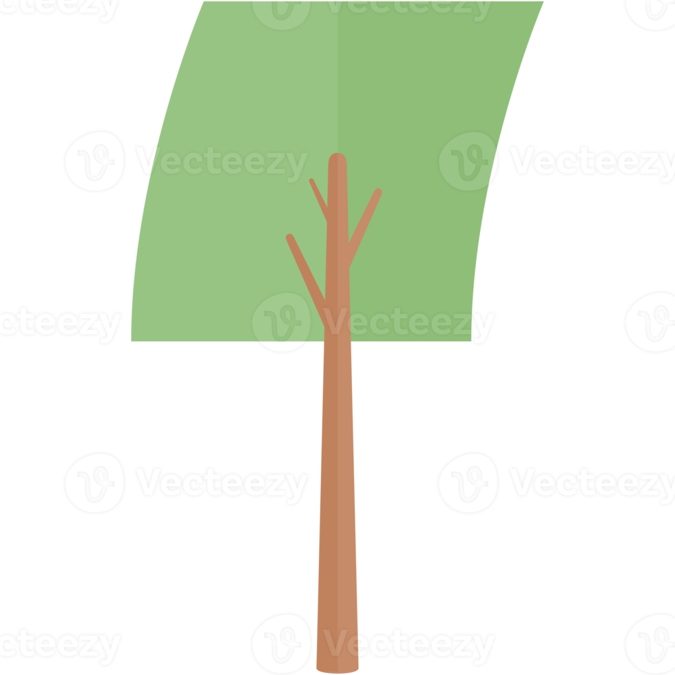 Flat Tree Nature Aesthetic Collection Set png
