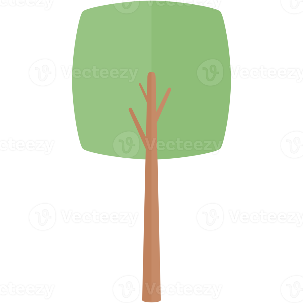 Flat Tree Nature Aesthetic Collection Set png