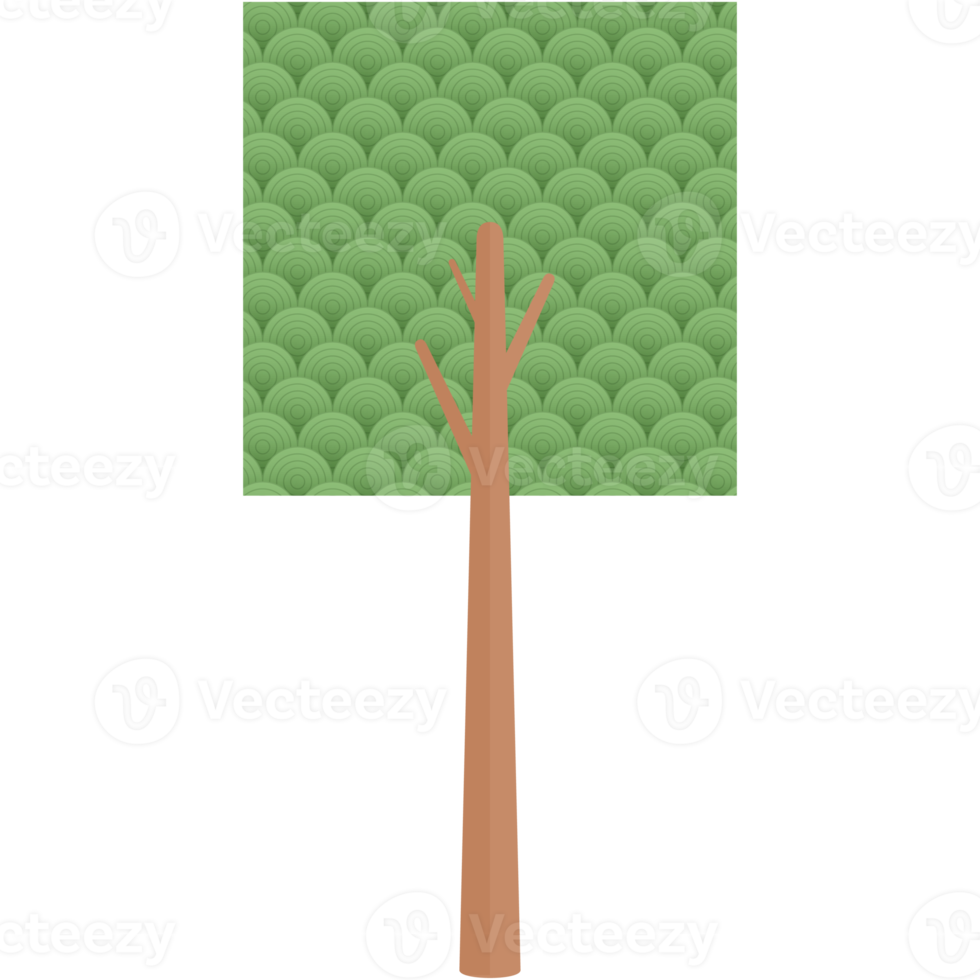 Flat Circle Themed Tree Nature Aesthetic Collection Set png