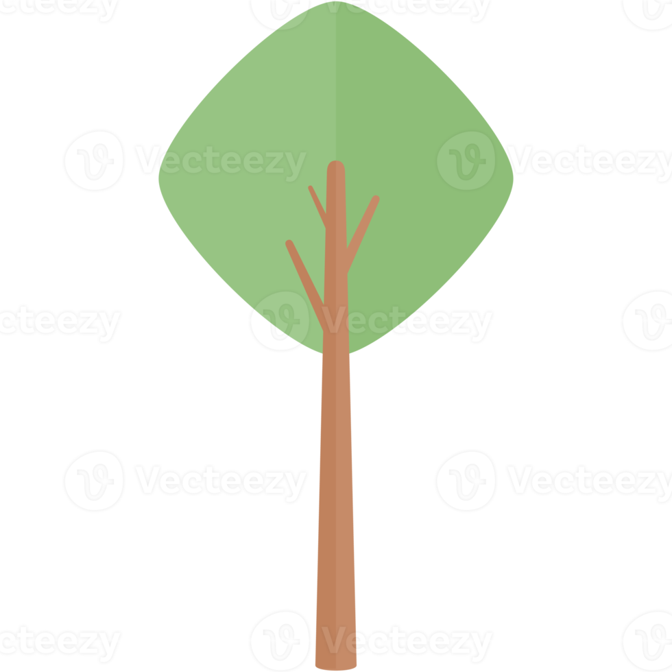 Flat Tree Nature Aesthetic Collection Set png