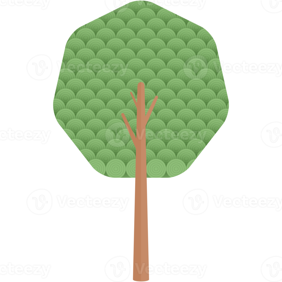 Flat Circle Themed Tree Nature Aesthetic Collection Set png