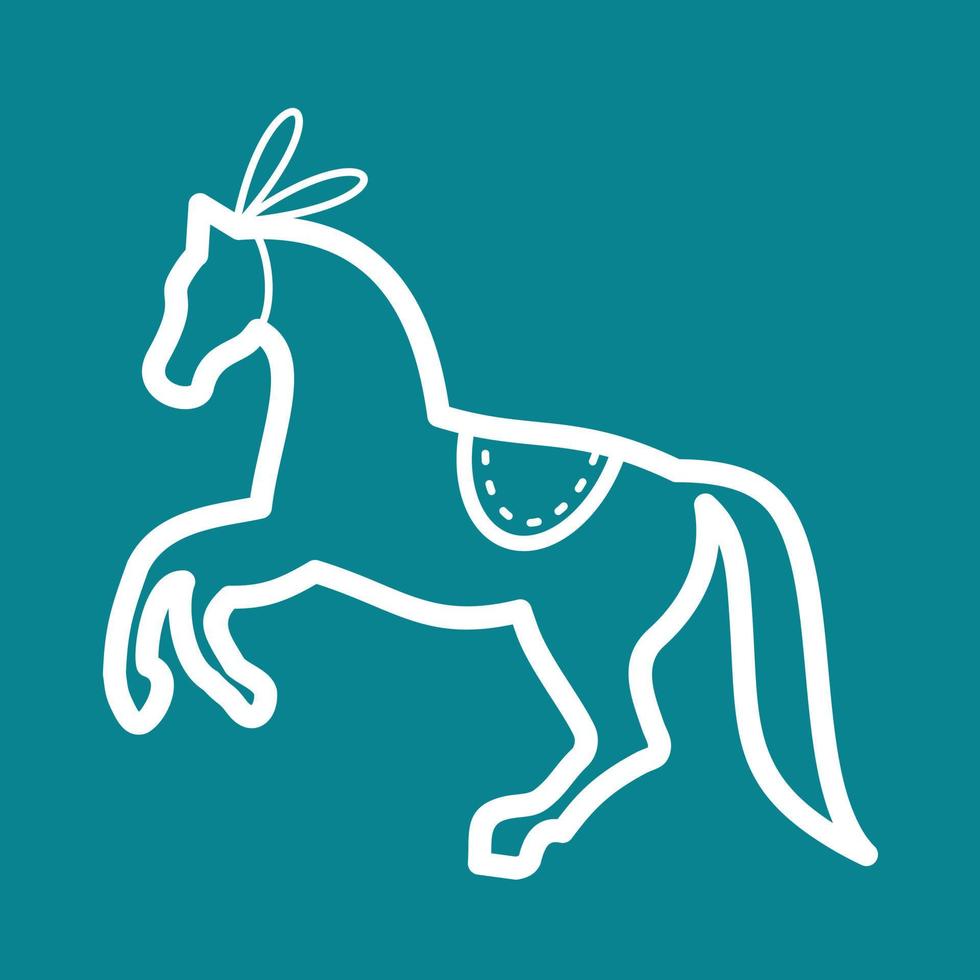 Horse Performing Line Color Background Icon vector