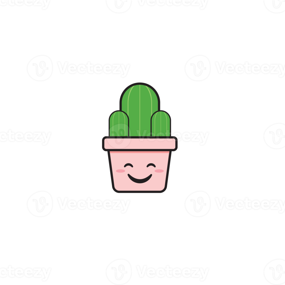 linda colección de planes de cactus de emoticonos estéticos png