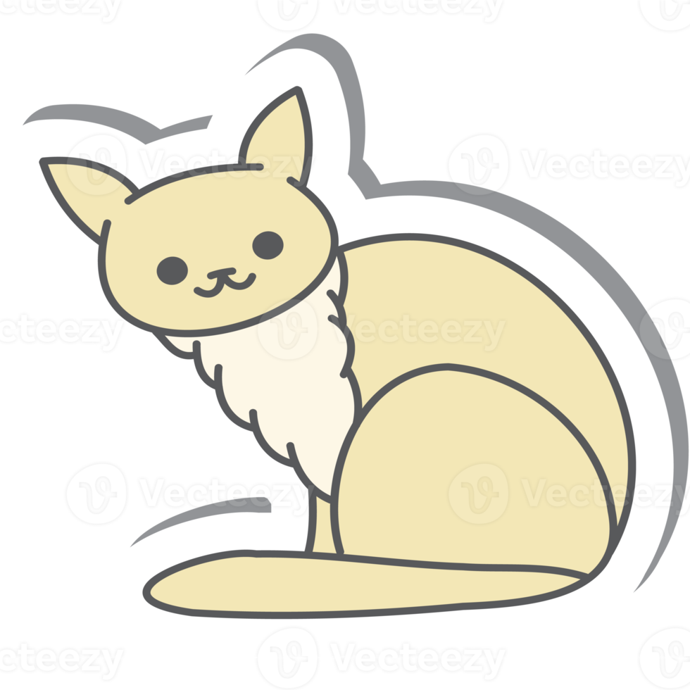 Aesthetic Cat Sticker Various Poses png